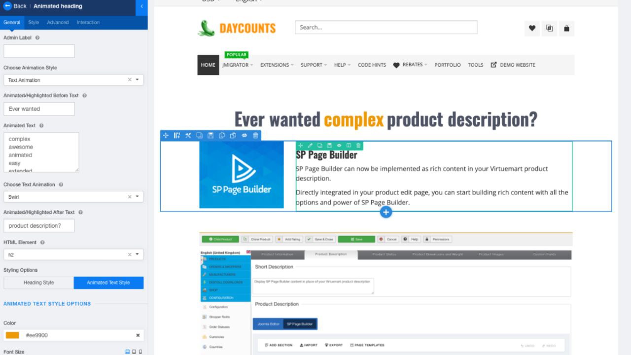 Плагин SP Page Builder для интернет-магазинов на базе Virtuemart