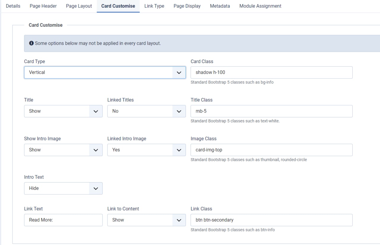 Bootstrap 5 Cards для категорий материалов Joomla 4 – 768