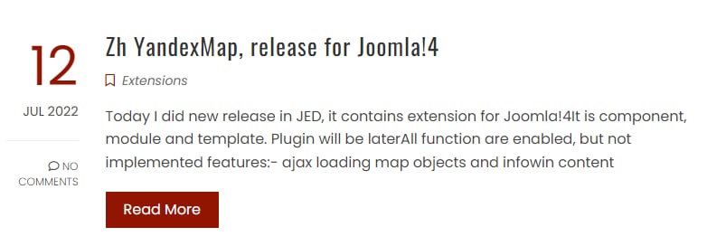 Zh YandexMap: поддержка Joomla 4