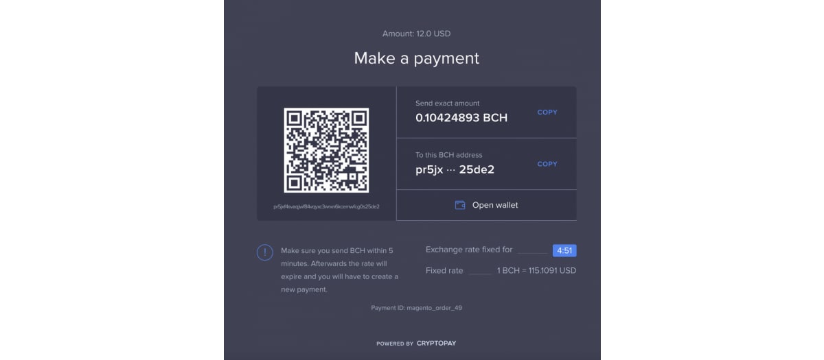 Способ оплаты Cryptopay для Virtuemart 4.