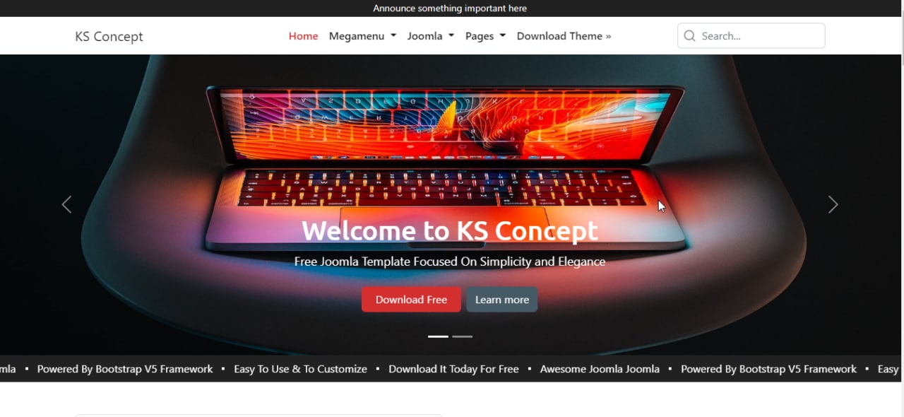 Joomla 4 Bootstrap 5 template.
