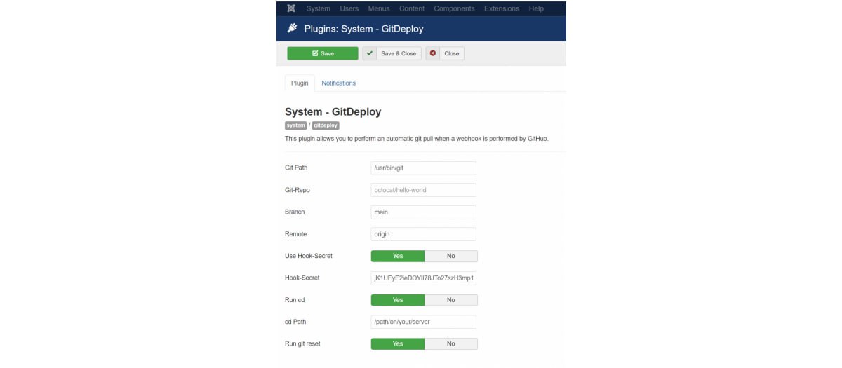Плагин GitDeploy для Joomla 3 и Joomla 4