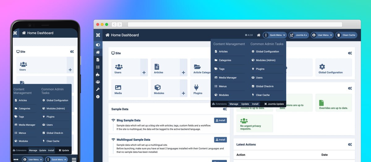 Quick Menu - модуль панели администратора для Joomla 4