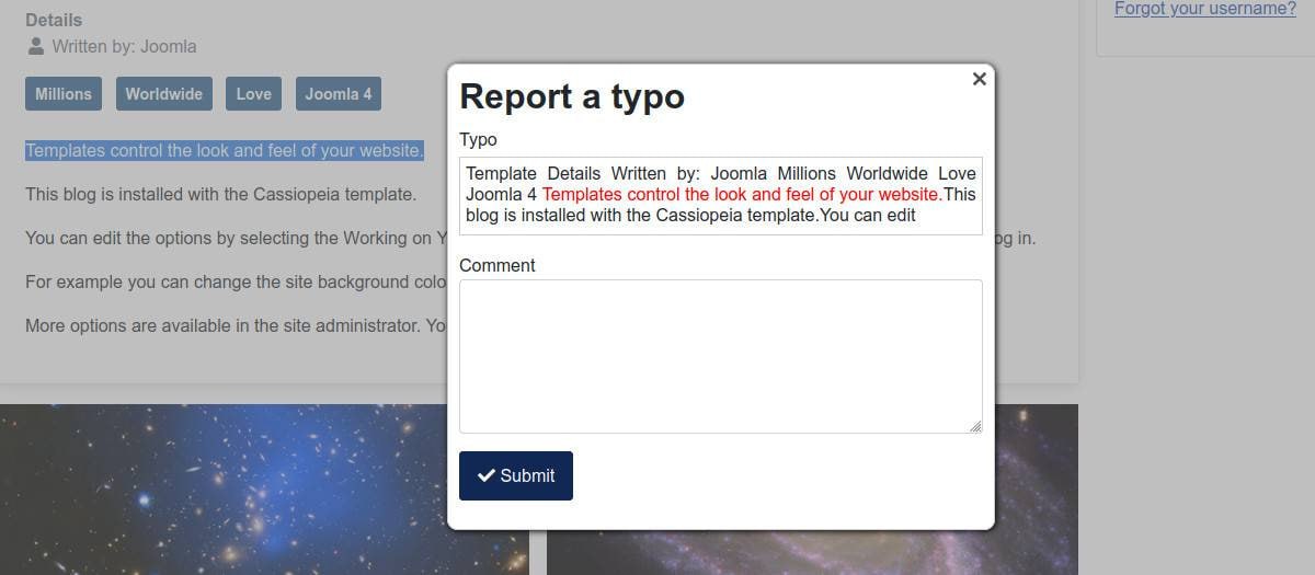 ProofReader - компонент отправки опечаток читателями администрации сайта.