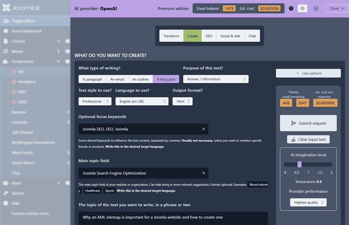 4AI  - Joomla AI assistant