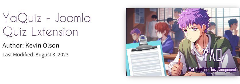 YaQuiz - простой компонент квизов для Joomla 4  и Joomla 5