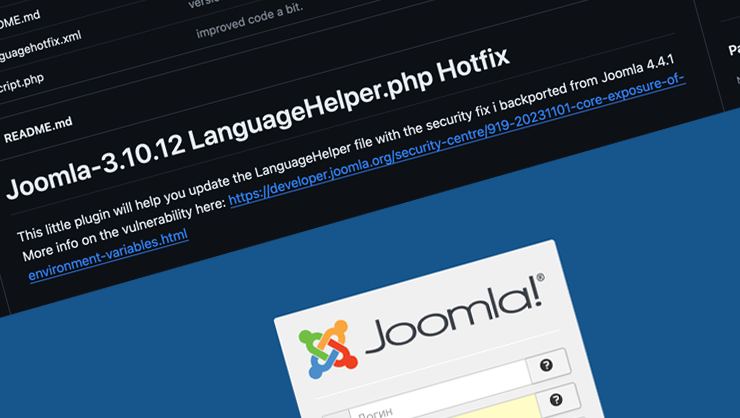 Исправление уязвимости в старой версии Joomla 3.10.12