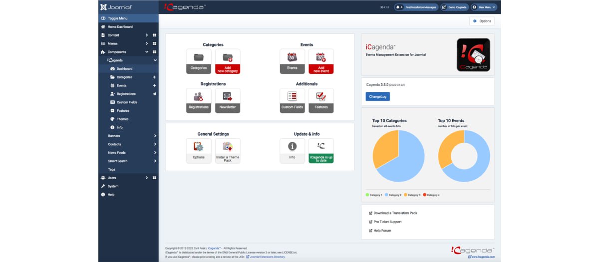 Компонент календаря событий iCagenda v.3.9.4